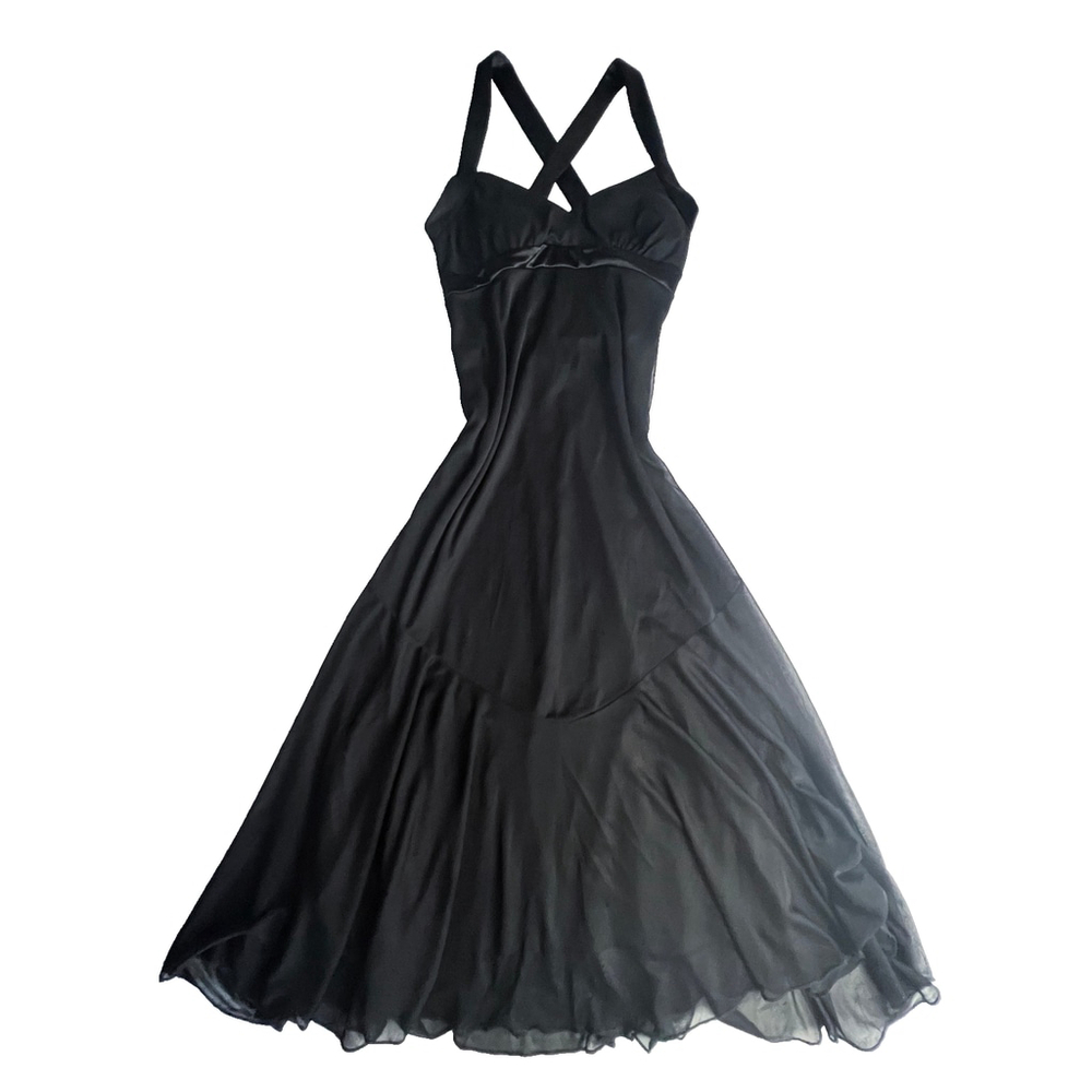 Studio Y Womens Y2K Whimsigoth Midi Dress Size S Moody Chiffon Dark Fairy